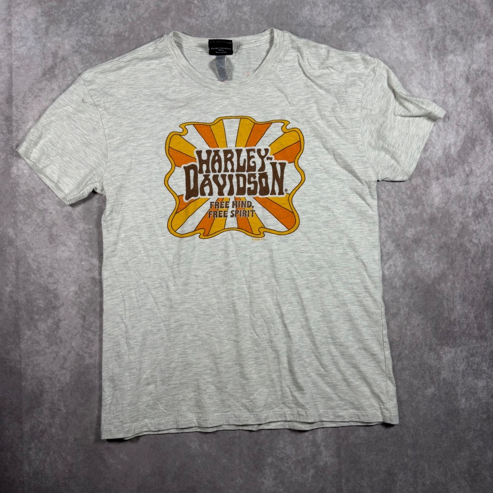 Harley Davidson Henderson NV Free Mind Free Spirit T-Shirt Gray Womens L